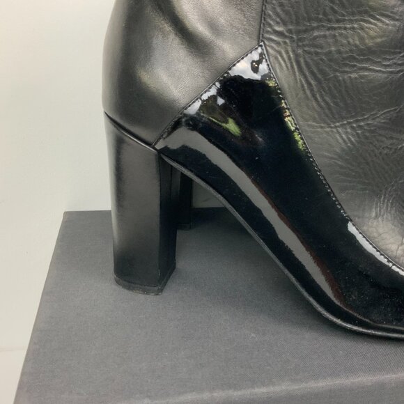 Jil Sander Navy Line Black Mix Leather Ankle Slip-OnBoots Sz 8 - Picture 11 of 16